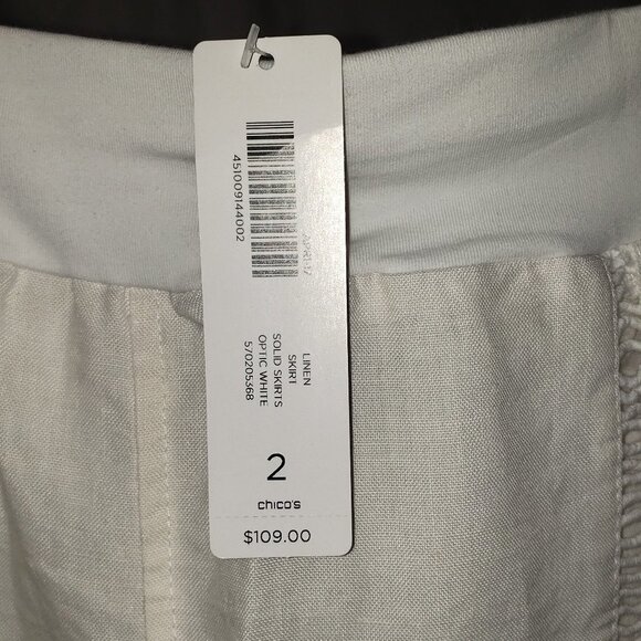 NWT Ladies CHICO'S Peasant Skirt in White - Chico's 2 - Picture 3 of 5